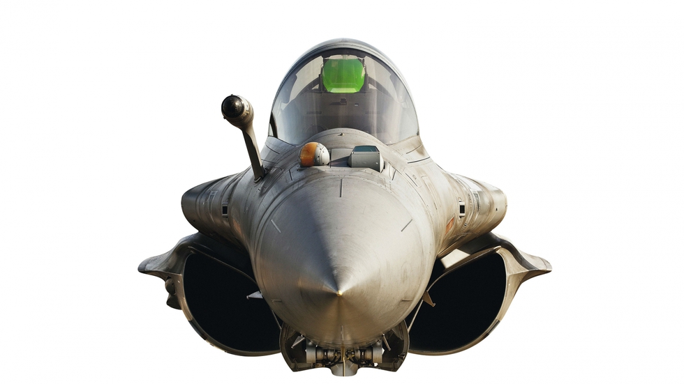 Un Dassault Rafale (1986) en 2010 en Bretaña, Francia.