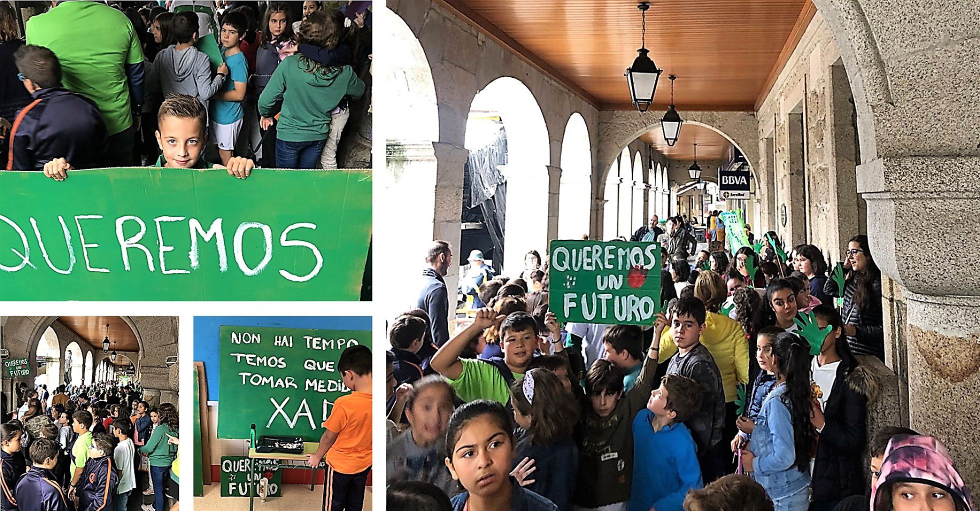 “Encuentro por el clima” delante de la plaza del Ayuntamiento de O Porriño, el viernes 27 de septiembre de 2019 |
MIRIAM LEIRÓS