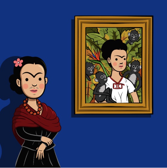 Los autorretratos de Frida Kahlo presentes también en el cuento Pitu/Cortesía: Sudestada